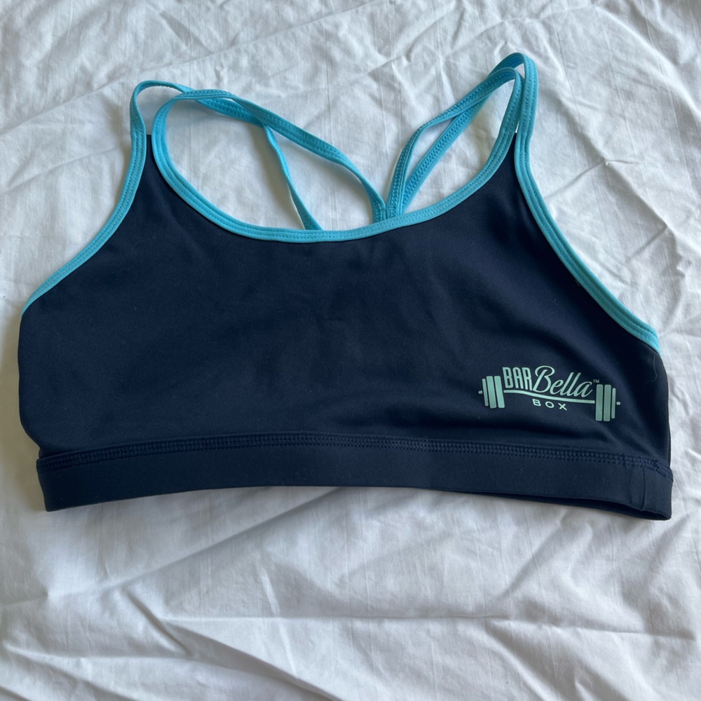 Blue and grey Barbella bra reversible